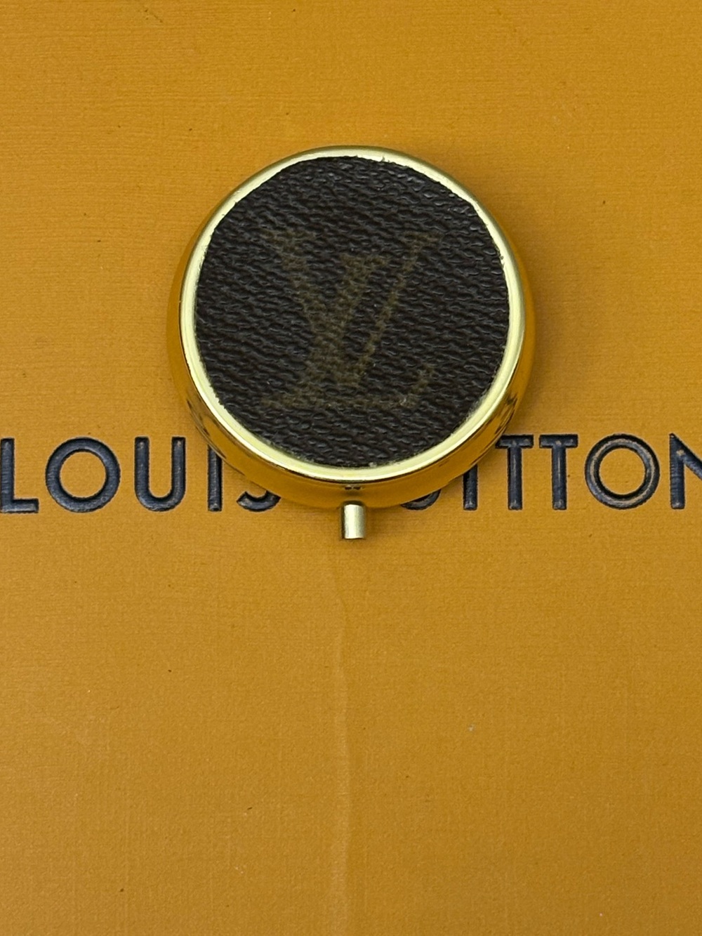 Louis Vuitton Pill Box, Pill Container, Jewelry, Gold tone